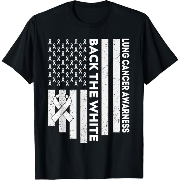fighting lung cancer in lung cancer awareness month T-Shirt men and women can wear, black, white, gifts