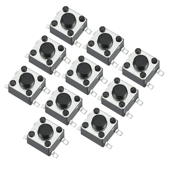 Unique Bargains 4.5x4.5x3.8mm PCB Surface Mounted Devices SMT 4 Pins Push Button SPST Tactile Tact Switch 10PCS