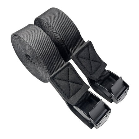 Topbathy Cam Buckle Tie Down Strap Tie Down Straps Nylon Black General Users Transportation 1 Pair