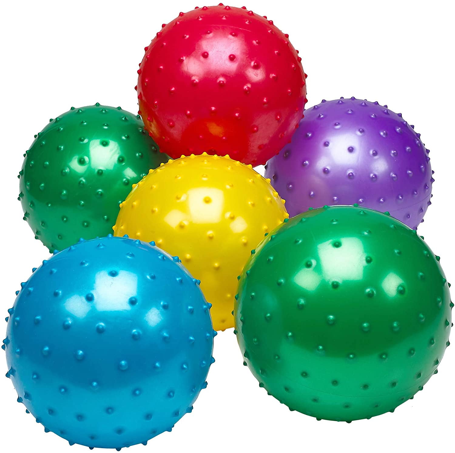New Knobby Bouncy 5" Balls w/PUMP Spike Massage Party PINATA STUFF 6 Colors 