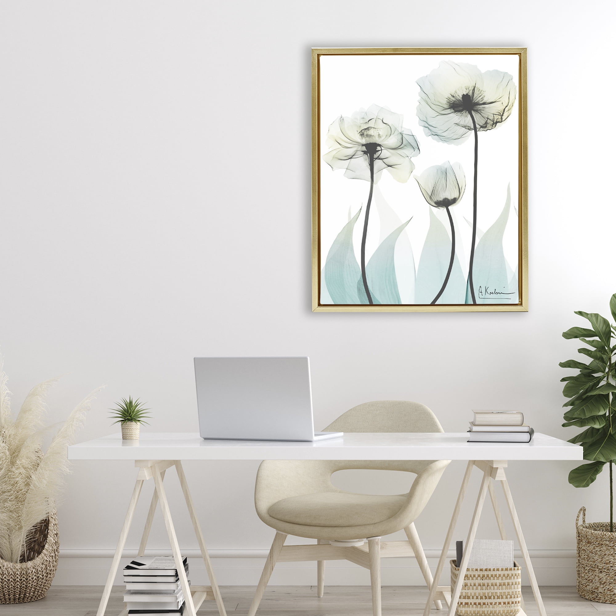 Stupell Industries Luxury Of Creation Gold Framed Floater Canvas Wall Art, design by Albert Koetsier