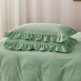 thumbnail image 5 of Twin Comforter Set 3 Pieces Ruffle Bedding Sets Sage Green Cute Bedding Comforters & Sets, Lightweight Fluffy Microfibe (66"x90" Comforter & 2 Pillowcases), 5 of 5