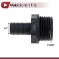 thumbnail image 4 of Unique Bargains Plastic Hose Barb Fitting 5/8" 1/2"BSPT Male Thread Straight Pipe Connector 5 Pcs, 4 of 7