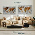 thumbnail image 4 of Elephant Stock Antique Bronze World Map Wall Art - Horizontal Multi Panel Canvas - Living Room Wall Decor - Map Multi Panel - Brown And Gray Decor - 50" x 32", 4 of 8