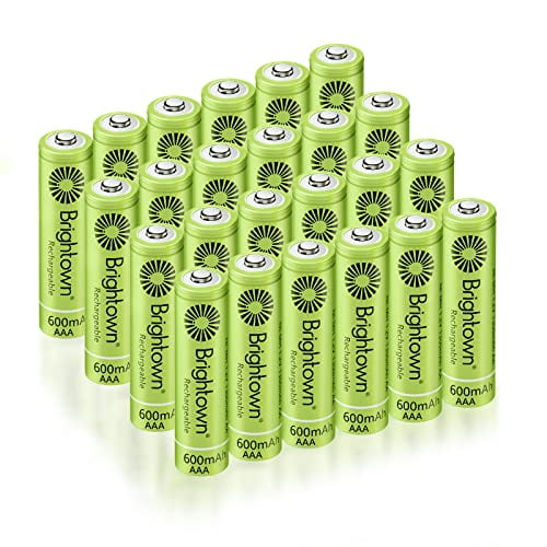 24Pack Rechargeable AAA Batteries PreCharged, NiMH 1.2V 600mAh Triple