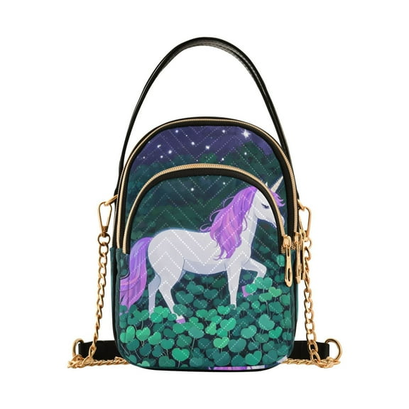 ALAZA Chain Crossbody Bags for Women Unicorn Shoulder Handbag Phone Purse