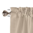 thumbnail image 5 of Bedroom Curtains 63 Inches length, Pure Light Khaki Window Treatment Curtain Drapes, Simple Solid Color Rod Pocket Curtain Panels for Living Room Kitchen, 42"x63", 2 Panels, 5 of 7