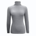 thumbnail image 6 of snowsong Thermal Underwear for Women,2024 New Women's Solid High Neck Slim Knit Long Sleeve Warm Top Bottom Shirt,Knit Top,Undershirts Long Sleeve,Casual Tops,(Clearance) Gray S, 6 of 7