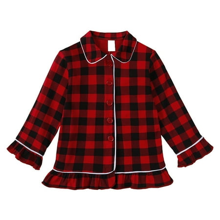

Toddler Baby Boys Girls Two Piece Suit Plaids Print Pajamas Winter Coats Pants Kids Long Sleeve Outfits Set Set for Boys Clothes Bodysuit Baby Boy Twin Baby Set Home Baby Outfit 4 Month Old Christmas