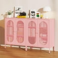 thumbnail image 4 of 2 Mesh Door Metal Storage Cabinet for Bed Room,Living Room,Home,Hotel,Office,Garage,Kitchen,3-Tier,2 Removable Shelves (Mesh Door Cabinet, Pink), 4 of 9