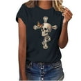 thumbnail image 5 of Cxenplz Graphic Tees for Women Funny Skull T-Shirt Plus Size Summer Tops Cute Casual Short Sleeved Blouses Fashion Clothes, 5 of 6
