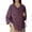 Purple, variant on Women's Chinese Style V Neck Diagonal Placket Long Sleeve Blouse Wooden Buttons Pocket Side Tie Casual Linen Top