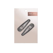 Kitsch Clip Snap Rhinestone, Metal Snap Hair Clips for Women, Barrette, 2pcs, Hematite