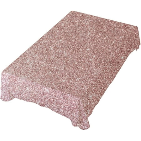 

Table Decoration for Party Rose Gold Pink Textured Rectangle Table Cloth Polyester Tablecloth Rectangle Table 60 x 90 Inch for Dinner Table Decor