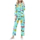 thumbnail image 2 of RKSTN Women's Carnival Pajamas Sets Oversized Lapel Mardi Gras Print Button Long Sleeve Sleepwear T Shirt and Pjs Pant 2 Piece Matching Set Casual Turndown Plus Size Pajama and Pants Loungewear Set, 2 of 9