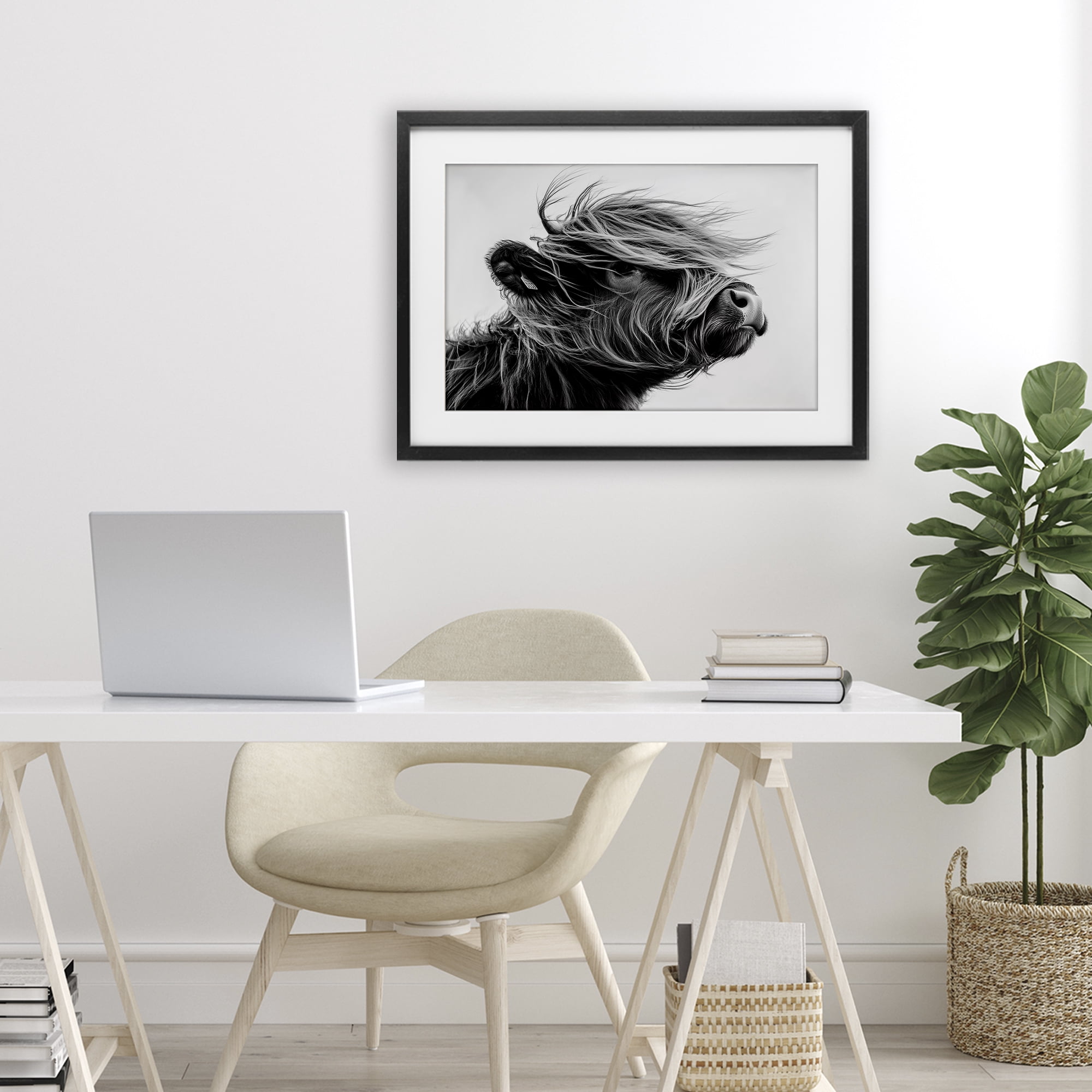 Stupell Industries Handsome Highland Portrait Black Framed Print Under Glass, design by Tina LeCour