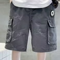 thumbnail image 2 of Tuosodrolic Boy's Cargo Shorts Casual Cotton Shorts with Multi-Pockets Elastic Waist Camo Shorts Trendy Baggy Shorts, 2 of 5
