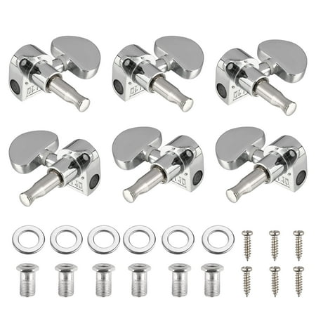 Fender Guitars Snake TSV 6-in-line Sealed Electric Guitar String Tuning Pegs Keys Machine Head Tuners Set Right Hand for Fender Stratocaster Telecaster Guitar, Chrome ()