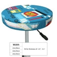 thumbnail image 2 of Goofa Transportations With Cute Animals Printed Stool Covers Round, Waterproof Round Bar Stool Covers Anti-Slip Round Bar Stool Seat Cover with Elastic Bands Durable -12 inch, 2 of 7