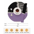 thumbnail image 6 of 15 Inch Round Placemats Set of 6, Purple Black Non Slip Heat Insulation PP Table Mats, Farmhouse Striped Modern Abstract Art Washable Place Mats for Kitchen Dining Party Table Decor, 6 of 7