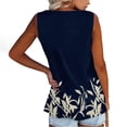 thumbnail image 6 of KSCYKKKD Tank Top for Women,Women Casual Sleeveless Tank Tops,Crew Neck Pullover Tank Tops Shirt,Floral Loose Fit Shirt Tees,Navy,M, 6 of 7