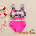 thumbnail image 2 of Dandelion-2-6 Años Bebé Niña Dos Piezas Trajes De Baño , Carta Impresión Floral Chaleco De Nudo Giro Delantero Con Calzoncillos Gao Jiahui  unisex, 2 of 2