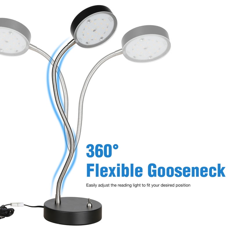 Lucere LED Desk Lamp, Reading Light, Office Table Lamp with 21LEDs, Flexible Gooseneck Light 4000K Natural Light Eye Protection Desk Light for Reading, Office or Video Conferencing