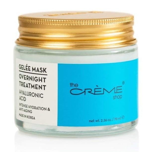 The Crme Shop Cuidado de la piel coreano | Mascarilla de gel durante la noche para humectar e hidratar el cuidado de la piel del rostro, alivio del brillo, antienvejecimiento, 2.36 oz (ácido hialuróni