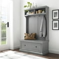 thumbnail image 2 of Bowery Hill Wood Distressed Gray Hall Tree Rectangular 64.5", 2 of 13