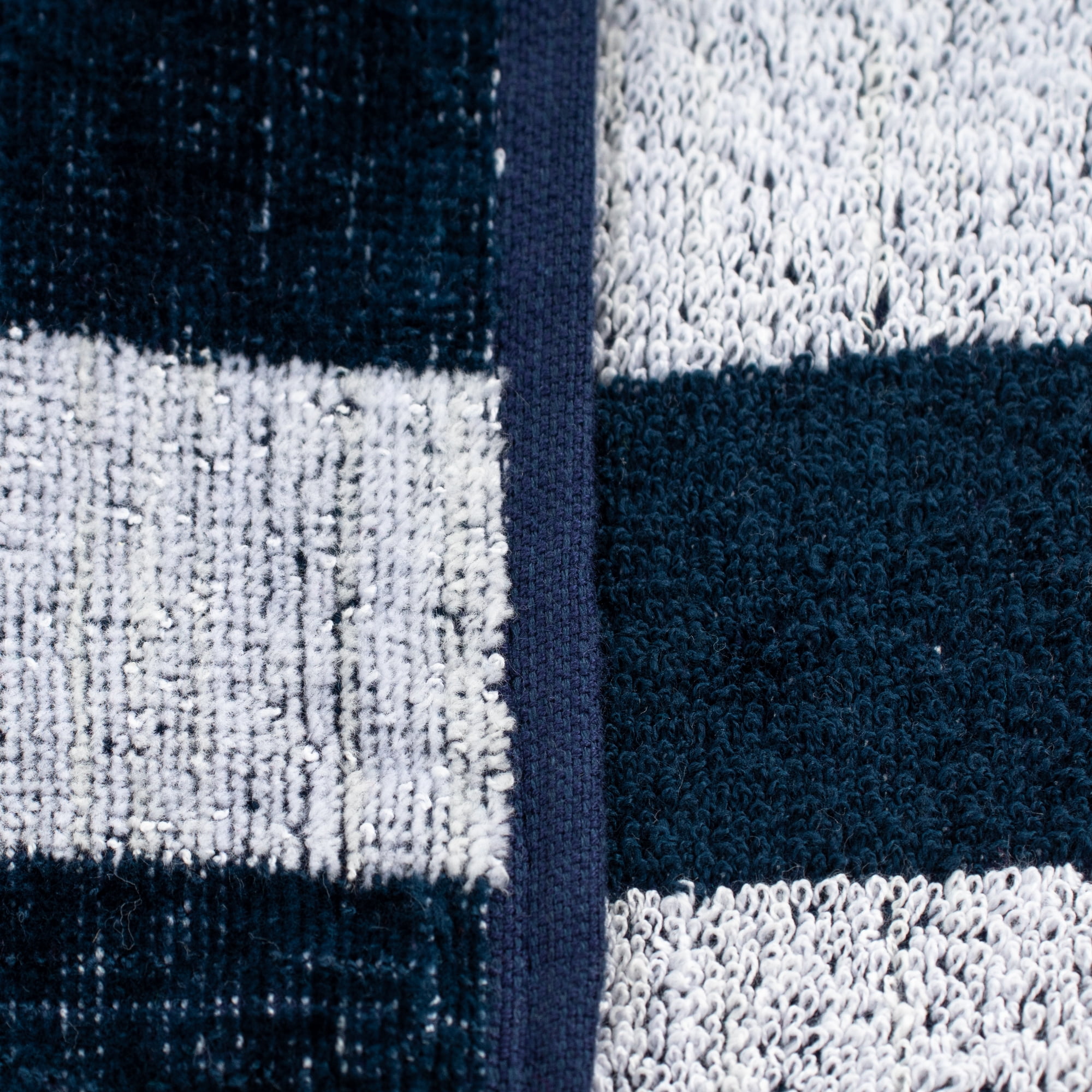 Superior 2-Piece Yacht Club Cotton Beach Towel Set, Navy Blue