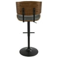 Lombardi MidCentury Modern Adjustable Barstool in Walnut with Grey
