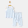 thumbnail image 2 of WRKEKC Summer Outfits for Girls, Baby Girl Outfits, Children's Solid Color Sleeveless Round Neck Top Elastic Waist Pants Casual Home Suit Set, 2 of 6