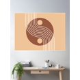 thumbnail image 2 of Geometric Lines And Shapes 20 In Terracotta And Beige Poster Wall Art, Modern Wall Decor For Living Room Bedroom, 16x24 UNFRAMED, 2 of 3