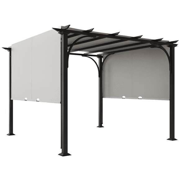 Outsunny 10' x 10' Outdoor Pergola Patio Gazebo Canopy, White