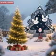 thumbnail image 2 of Stylized Metal Christmas Tree Wind Spinner with Floral Design & Striped Egg Base - Perfect for Garden & Yard Decor, 2 of 7