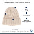 thumbnail image 4 of CTM  Solid Braided Knit Winter Beanie Hat (Women), 4 of 4