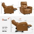 thumbnail image 6 of MCombo Zero Wall Hugger Power Recliner Chair for Small Spaces, FSC Certified, Faux Leather, Cognac Brown, 6 of 13