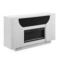 thumbnail image 4 of Aveena White 76" Led Lit Wood Electric Fireplace with TV Lift, 4 of 11