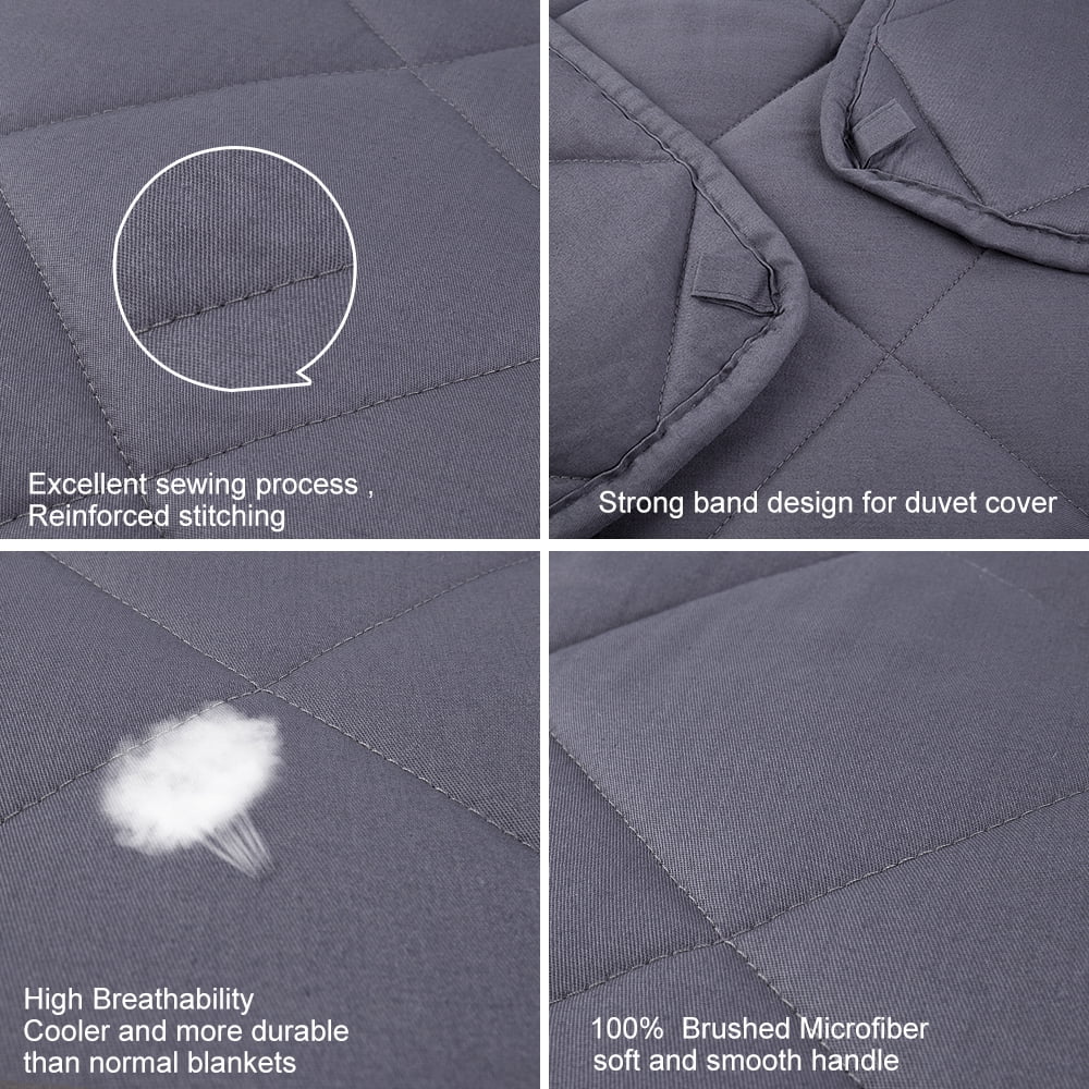 Weighted Blanket (48" x 72",15 lbs) Microfiber Heavy Blanket to Improve Sleep for People With Anxiety