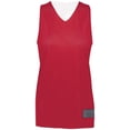 thumbnail image 3 of Augusta Ladies Tricot Mesh Reversible 2.0 Jersey 163 Scarlet/White L, 3 of 7