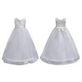 thumbnail image 4 of XBASW Big Kids Girls Lace Long Princess Dresses Toddler Formal Wedding Party Pageant Ball Gowns First Communion Puffy Tulle Dress for 3-14 Years, 4 of 8