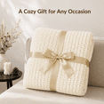 thumbnail image 4 of Unikome Knit Throw Blanket 50" x 60", Soft Lightweight Blanket for Couch, Sofa and Bed, Breathable All Season Decorative Throw, Cream, 4 of 7