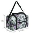 thumbnail image 5 of Small Cabin Bag Foldable Underseat Travel Bag Water-Resistant Hand Luggage Holdall Bag Weekend Overnight Bag for Women Men, Black Purple Flower, 5 of 9