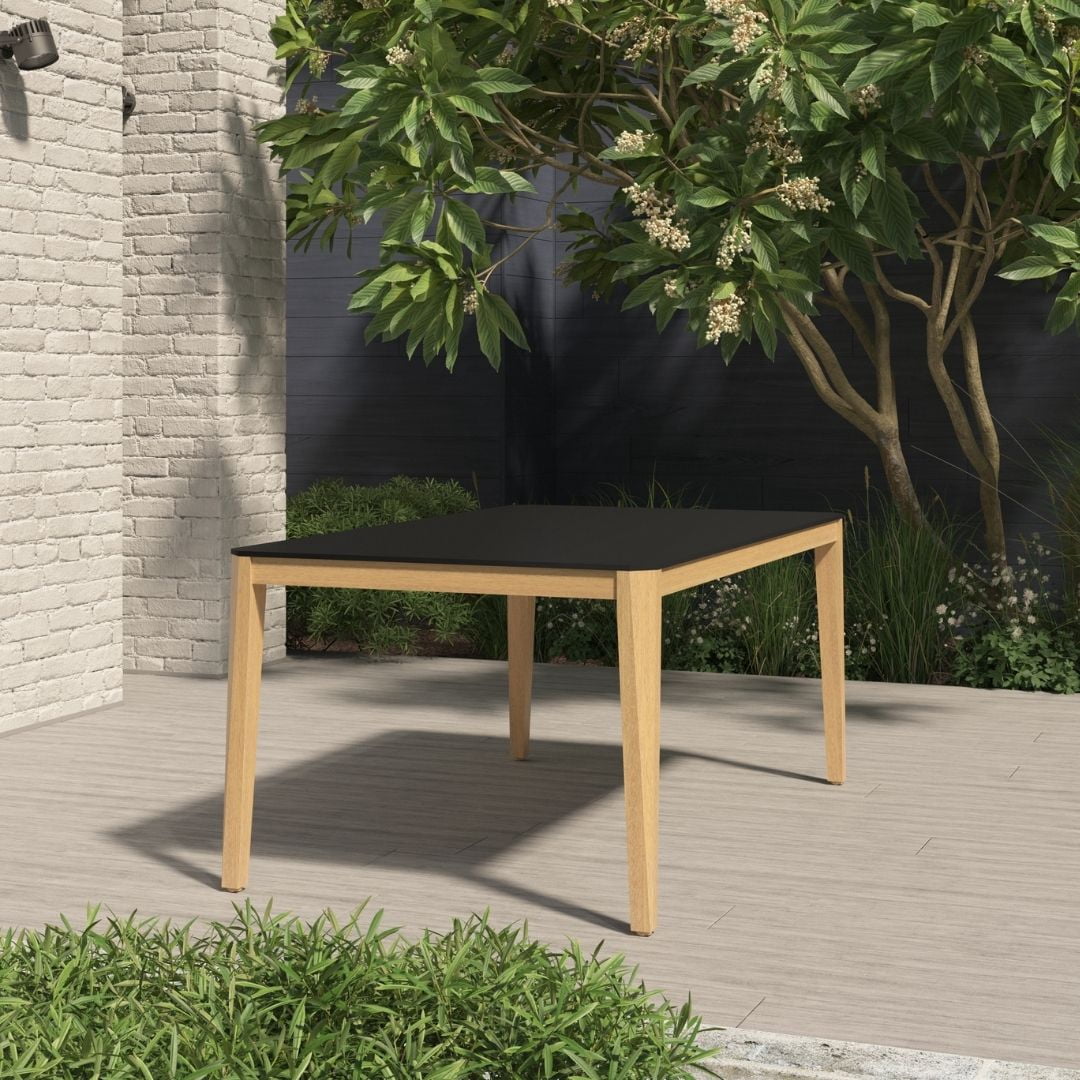 Amazonia Lovaina 5- Piece Black Eucalyptus Wood Outdoor Dining Set