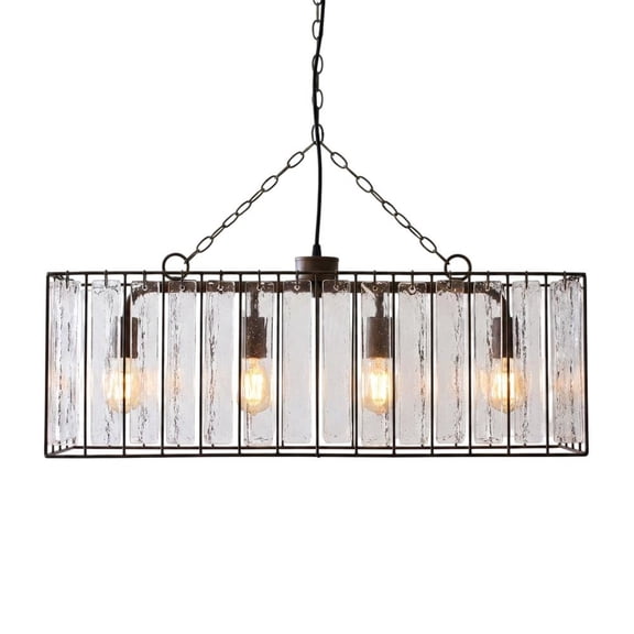Kalalou Inc Rectangle Pendant Light With Glass Chimes