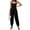 Black, variant on Spaghetti Strap Women Elastic Sleeveless Loose Jogger Smocked Jumpsuit