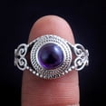 thumbnail image 2 of Amethyst February Birthstone Ring Statement Ring 100% 925 Sterling Silver Handmade Jewelry Unisex Ring, 2 of 2