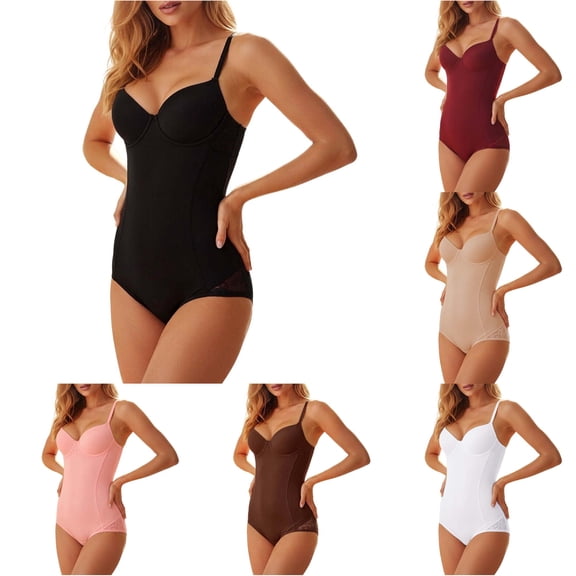 Trendfront Womens Sleeveless Shapewear Bodysuit Tummy Control Full Body Smoothing Body Shaper Seamless Style Everyday Wear Under Dresses