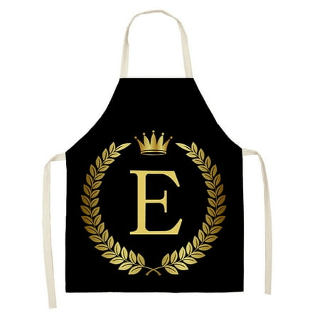 

Buodes Grilling Apron Linen Kitchen Apron - Letter Printed Cotton Linen Sleeveless Apron Kitchen
