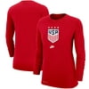 Women's Nike Red USWNT 4-Star Performance Long Sleeve T-Shirt